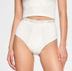 Skims x swarovski white underwear